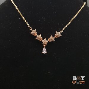 ZAKOL Trendy Leaf Shape Pendant Necklace For Women Water Drop Zirconia Necklaces Bridal Wedding Party Jewelry