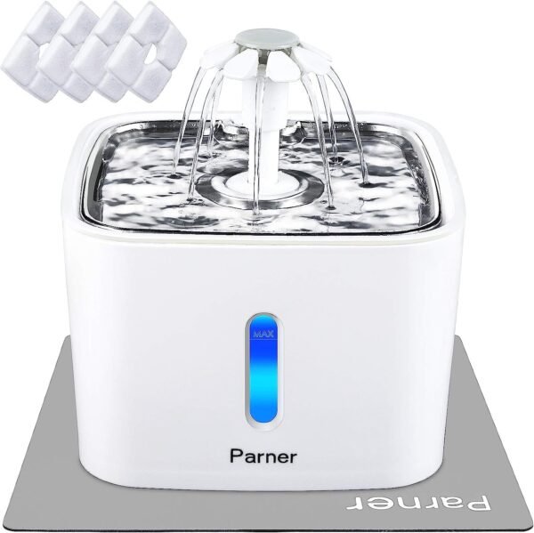 Cat Water Fountain, Parner Pet Fountain Ultra-Quiet