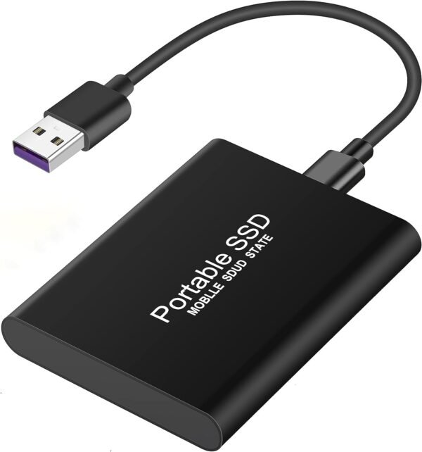 2TB External Hard Drive – USB 3.1 Ultra-Slim 2.5 Inch Metal Design Portable HDD for PC, Mac, Portable (Black)