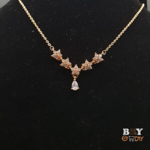 ZAKOL Trendy Leaf Shape Pendant Necklace For Women Water Drop Zirconia Necklaces Bridal Wedding Party Jewelry