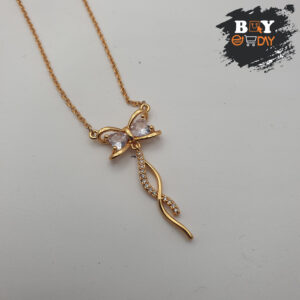 Introducing the Voylla Scintillating Bow Charm Gold Plated Necklace