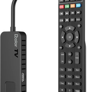 Dcolor DVB-S/S2 Sat Receiver - Nano HDMI Full HD 1080P TV Receiver Stick [Hidden Behind TV] - USB2.0 Media Player and PVR Recorder [2-in-1 TV Controls] [Astra Hotbird Pre-Installation]