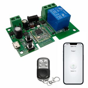 Newgoal Tuya Zigbee 1 Channel Smart Relay Module USB5V 7-32V Micro Switch with 433MHz RF Remote Control Light Switch Compatible with Alexa Google Home (Requires ZigBee Hub)