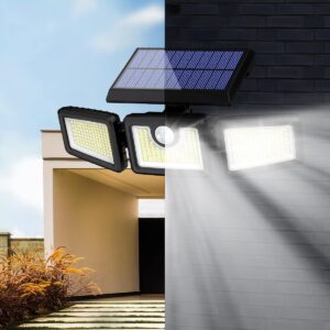 Solar Lights Outdoor , 312 LED Motion Sensor Outdoor Lights with Remote,