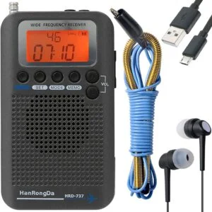 HanRongDa CB Radio Portable VHF FM AM Shortwave with Speaker and Backlit